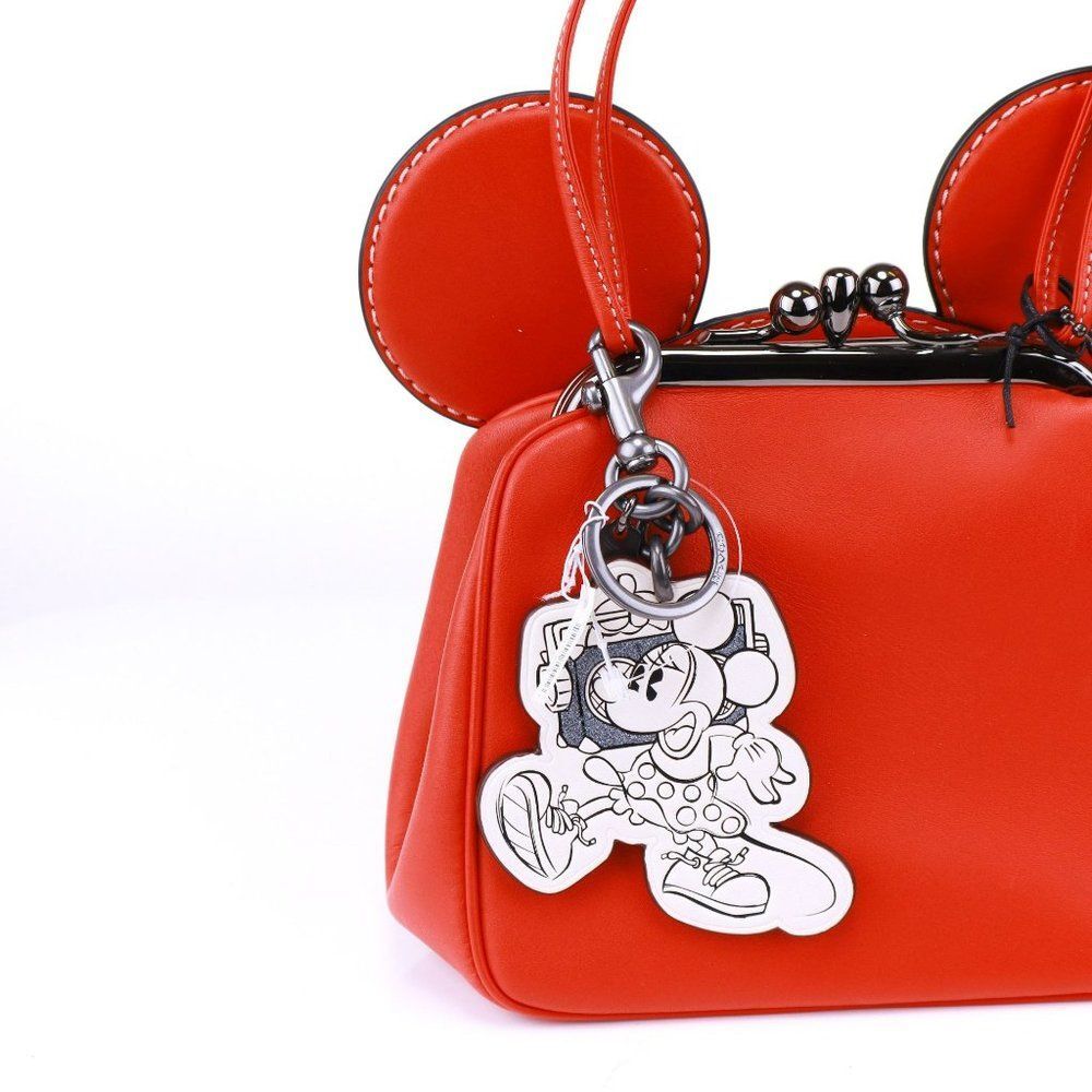 NWT Coach Minnie Mouse w Boombox Key Fob Keychain Bag Charm